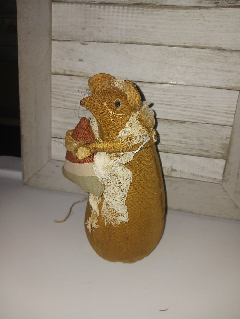 Rustic Primitive Fabric Mouse with Watermelon - Picture 2 of 2